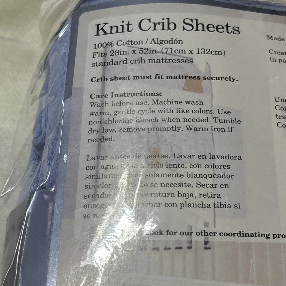 Carter's Classics Cotton Knit Crib Sheets Bears Blue Z18600H 2003‎ NEW